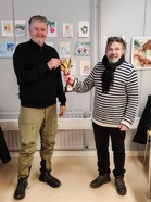 Vasemmalla AIVOTIETÄJÄ 2026 Teuvo ja oikealla visaisen visan laatinut Harri.